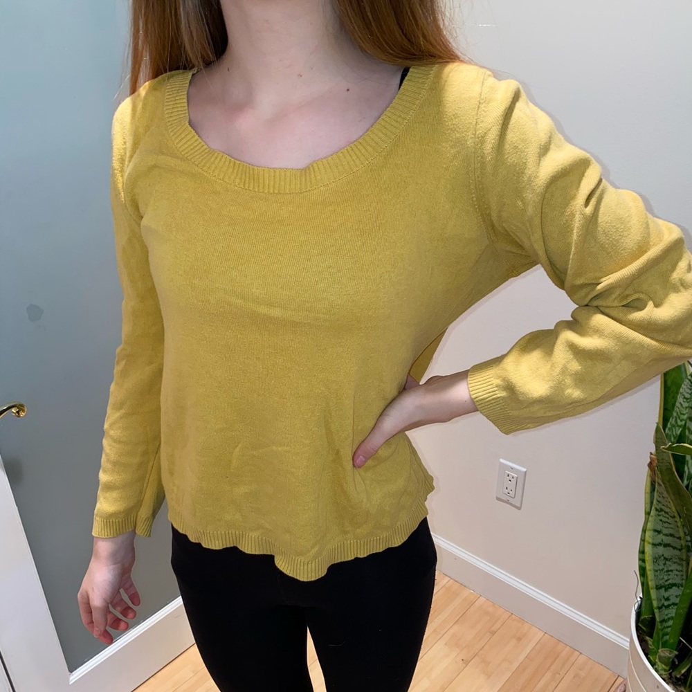 ANN TAYLOR LOFT mustard yellow sweater